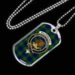 Majoribanks Modern Scottish Clan Tartan Military Dog Tag Necklace Jewelry