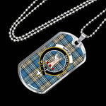 Napier Ancient Scottish Clan Tartan Military Dog Tag Necklace Jewelry