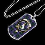 Hunter Modern Scottish Clan Tartan Military Dog Tag Necklace Jewelry