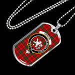 Heron Scottish Clan Tartan Military Dog Tag Necklace Jewelry
