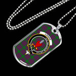 Logan Scottish Clan Tartan Military Dog Tag Necklace Jewelry