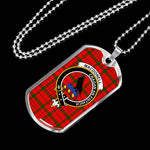 MacDonell Of Keppoch Scottish Clan Tartan Military Dog Tag Necklace Jewelry
