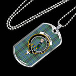 MacInnes Ancient Scottish Clan Tartan Military Dog Tag Necklace Jewelry