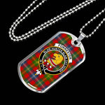 Forrester Scottish Clan Tartan Military Dog Tag Necklace Jewelry