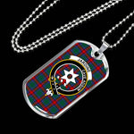 Jardine Dress Scottish Clan Tartan Military Dog Tag Necklace Jewelry