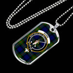 Gunn Modern Scottish Clan Tartan Military Dog Tag Necklace Jewelry