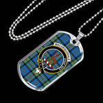 MacCorquodale Scottish Clan Tartan Military Dog Tag Necklace Jewelry