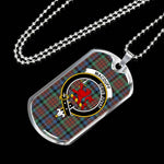 MacDuff Hunting Ancient Scottish Clan Tartan Military Dog Tag Necklace Jewelry