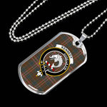 Kennedy Weathered Scottish Clan Tartan Military Dog Tag Necklace Jewelry
