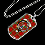 Morrison Red Modern Scottish Clan Tartan Military Dog Tag Necklace Jewelry