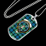 Gunn Ancient Scottish Clan Tartan Military Dog Tag Necklace Jewelry