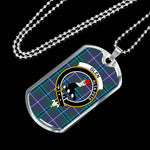 Glen Modern Scottish Clan Tartan Military Dog Tag Necklace Jewelry