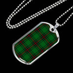Fife District Scottish Clan Tartan Military Dog Tag Necklace Jewelry