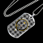 Glendinning Scottish Clan Tartan Military Dog Tag Necklace Jewelry