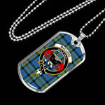 MacLeod Of Harris Ancient Scottish Clan Tartan Military Dog Tag Necklace Jewelry
