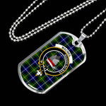 MacNeil Of Barra Modern Scottish Clan Tartan Military Dog Tag Necklace Jewelry