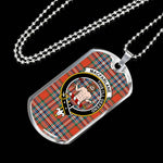MacFarlane Ancient Scottish Clan Tartan Military Dog Tag Necklace Jewelry