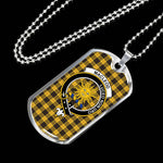 MacLeod Of Lewis Ancient Scottish Clan Tartan Military Dog Tag Necklace Jewelry