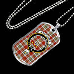 MacAlister Dress Scottish Clan Tartan Military Dog Tag Necklace Jewelry