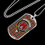 MacNaughten Ancient Scottish Clan Tartan Military Dog Tag Necklace Jewelry