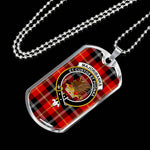 Majoribanks Scottish Clan Tartan Military Dog Tag Necklace Jewelry