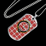 MacDougall Dress Scottish Clan Tartan Military Dog Tag Necklace Jewelry