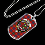 Fraser Scottish Clan Tartan Military Dog Tag Necklace Jewelry