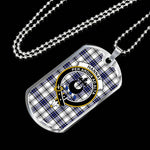 Hannay Grey Scottish Clan Tartan Military Dog Tag Necklace Jewelry