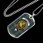 Nicolson Hunting Ancient Scottish Clan Tartan Military Dog Tag Necklace Jewelry