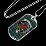 Farquharson Ancient Scottish Clan Tartan Military Dog Tag Necklace Jewelry