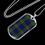 Newman Scottish Clan Tartan Military Dog Tag Necklace Jewelry