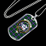 Galbraith Scottish Clan Tartan Military Dog Tag Necklace Jewelry