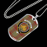 MacGillivray Hunting Ancient Scottish Clan Tartan Military Dog Tag Necklace Jewelry