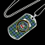MacNeil Of Barra Ancient Scottish Clan Tartan Military Dog Tag Necklace Jewelry