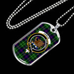 Leslie Hunting Scottish Clan Tartan Military Dog Tag Necklace Jewelry