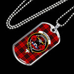 MacLeod Of Raasay Scottish Clan Tartan Military Dog Tag Necklace Jewelry