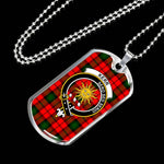 Kerr Modern Scottish Clan Tartan Military Dog Tag Necklace Jewelry