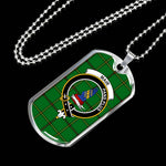 Mar Tribe Scottish Clan Tartan Military Dog Tag Necklace Jewelry