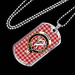 Lennox Crest Dress Scottish Clan Tartan Military Dog Tag Necklace Jewelry