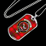 MacDougall Modern Scottish Clan Tartan Military Dog Tag Necklace Jewelry