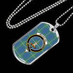 MacIntyre Hunting Ancient Scottish Clan Tartan Military Dog Tag Necklace Jewelry