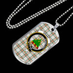 Grant Of Achnarrow Scottish Clan Tartan Military Dog Tag Necklace Jewelry