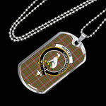 Hunter 1819 Scottish Clan Tartan Military Dog Tag Necklace Jewelry