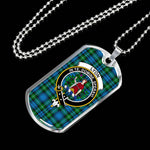 Lyon Scottish Clan Tartan Military Dog Tag Necklace Jewelry