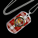 MacFie Of Dreghorm Scottish Clan Tartan Military Dog Tag Necklace Jewelry