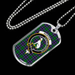 Hunter Of Peebleshire Scottish Clan Tartan Military Dog Tag Necklace Jewelry