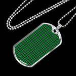 Innes Hunting Scottish Clan Tartan Military Dog Tag Necklace Jewelry