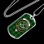 Kinnear Scottish Clan Tartan Military Dog Tag Necklace Jewelry
