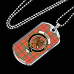 Munro Ancient Scottish Clan Tartan Military Dog Tag Necklace Jewelry