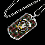Lindsay Hunting Scottish Clan Tartan Military Dog Tag Necklace Jewelry